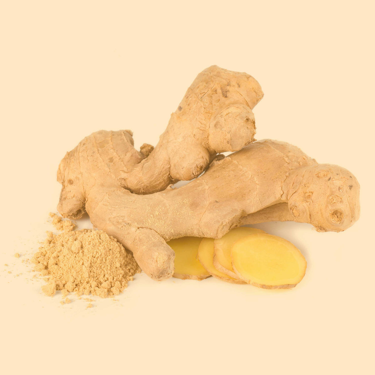 Frischer Bio Ingwer und gemahlenes Ingwerpulver – Grundlage des SPINTZ Bio Ingwers aus ökologischem Anbau