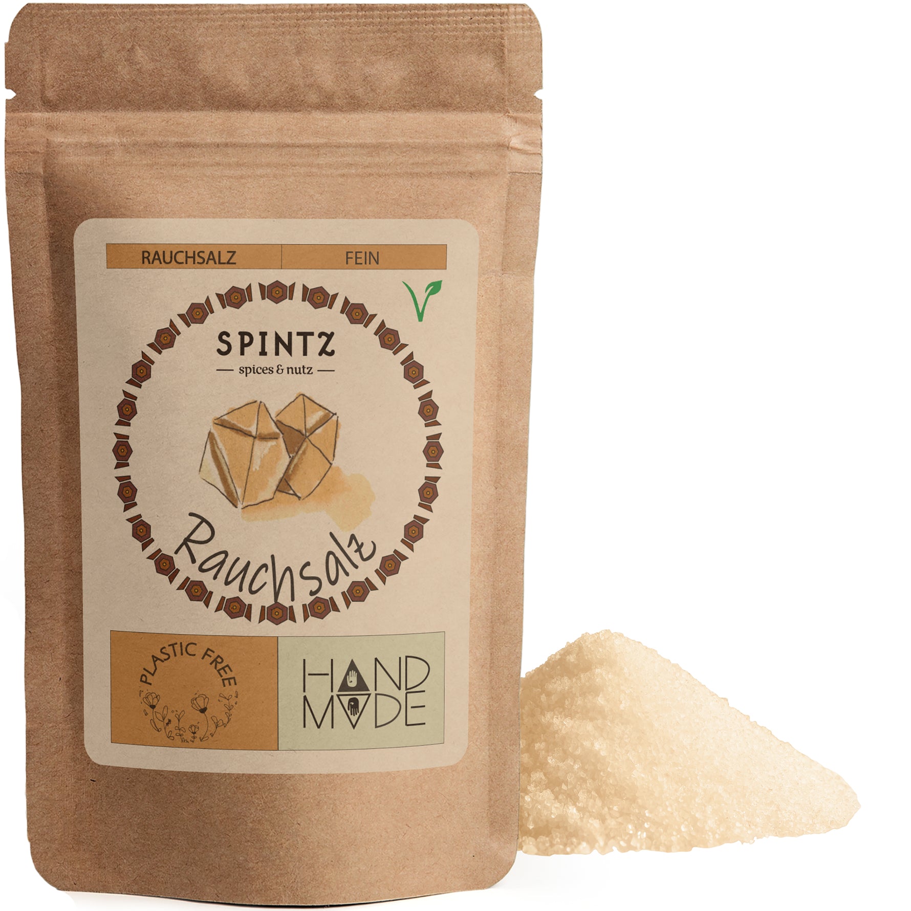 SPINTZ Bio Rauchsalz im plastikfreien Doypack – naturbelassen, intensiv rauchig und vegan