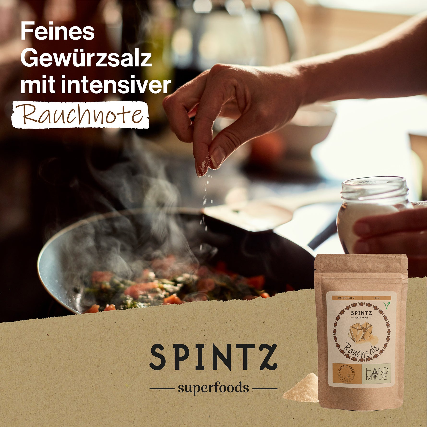 SPINTZ Bio Rauchsalz in der Gemüsepfanne – verleiht jedem Gericht ein intensives Raucharoma