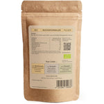 Rückseite der SPINTZ Bio Bockshornklee Verpackung mit Zutaten, Nährwerten und Bio-Siegel