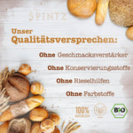 SPINTZ Qualitätsversprechen für Bio Brotgewürz – ohne Geschmacksverstärker, Konservierungsstoffe, Rieselhilfen und Farbstoffe
