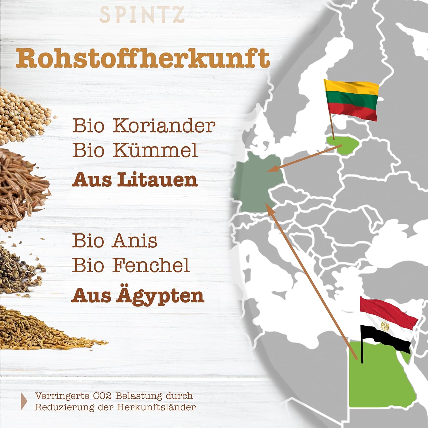 Herkunft der SPINTZ Bio Brotgewürz Rohstoffe – aus nachhaltigem, europäischem Anbau