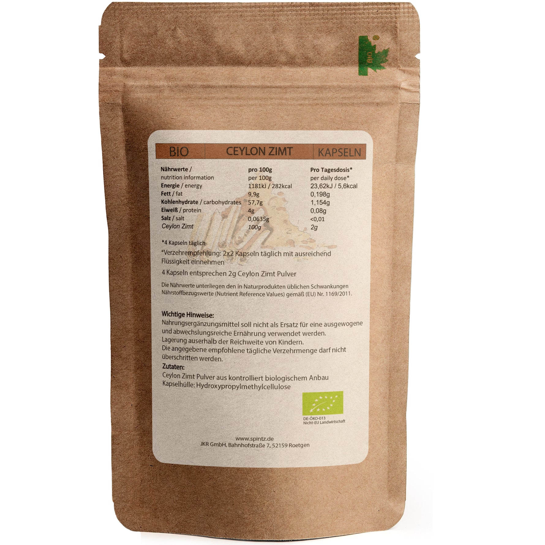 Ceylon Zimt Kapseln Bio