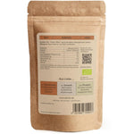 Rückseite des SPINTZ Bio Kakaonibs Doypacks mit Nährwertangaben, Bio-Siegel und nachhaltiger Herkunft