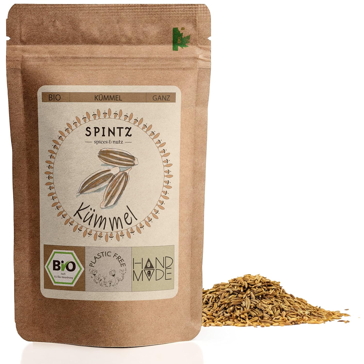 SPINTZ Bio Kümmel im nachhaltigen Doypack – naturrein, aromatisch und aus kontrolliert biologischem Anbau