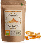 SPINTZ Bio Kurkuma Kapseln im plastikfreien Doypack – handverpackt, hochwertig und nachhaltig produziert