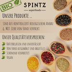SPINTZ Qualitätsversprechen – 100 % natürliche Bio-Produkte ohne Zusatzstoffe, handverpackt, plastikfrei und vegan