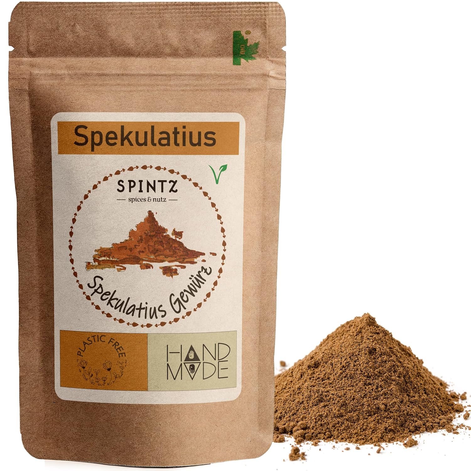 SPINTZ Spekulatius Gewürz im nachhaltigen Doypack – aromatische Bio-Gewürzmischung für weihnachtliche Gebäcke, handverpackt und plastikfrei