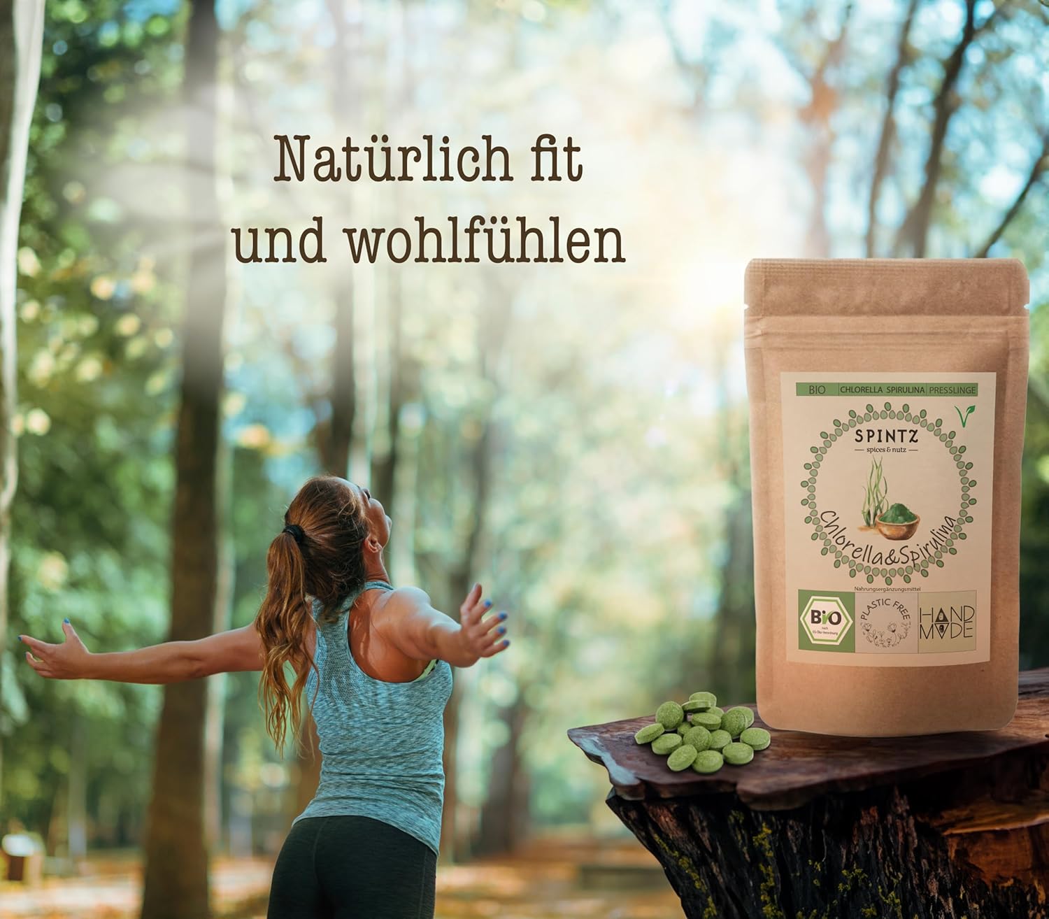 SPINTZ Bio Chlorella Presslinge – natürliche Energiequelle für Alltag und Reisen