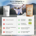 Warum SPINTZ die richtige Wahl ist – Bio-Qualität, naturreines Weinsteinpulver, plastikfreie Verpackung und Herstellung in Deutschland