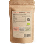 Rückseite der SPINTZ Bio Knoblauchpulver Verpackung mit Zutaten, Nährwertangaben und Bio-Siegel