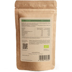 Rückseite der SPINTZ Bio Gerstengras Verpackung mit Nährwertangaben, Zutaten und Verzehrempfehlung